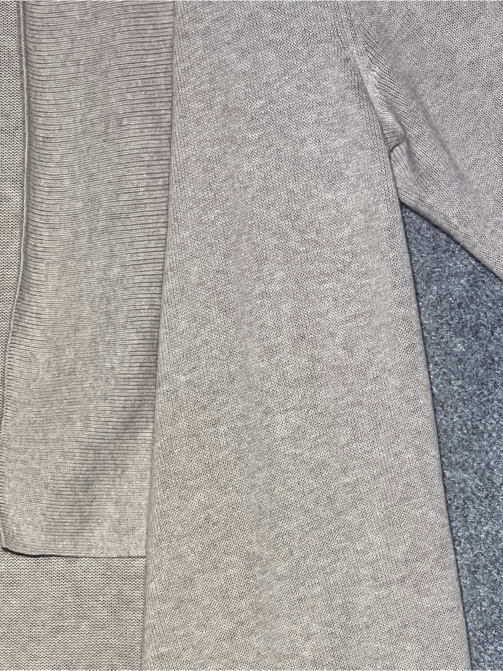 EILEEN FISHER Oatmeal Organic Cotton Open Front Draped Cardigan Petite Small PS - Picture 4 of 11